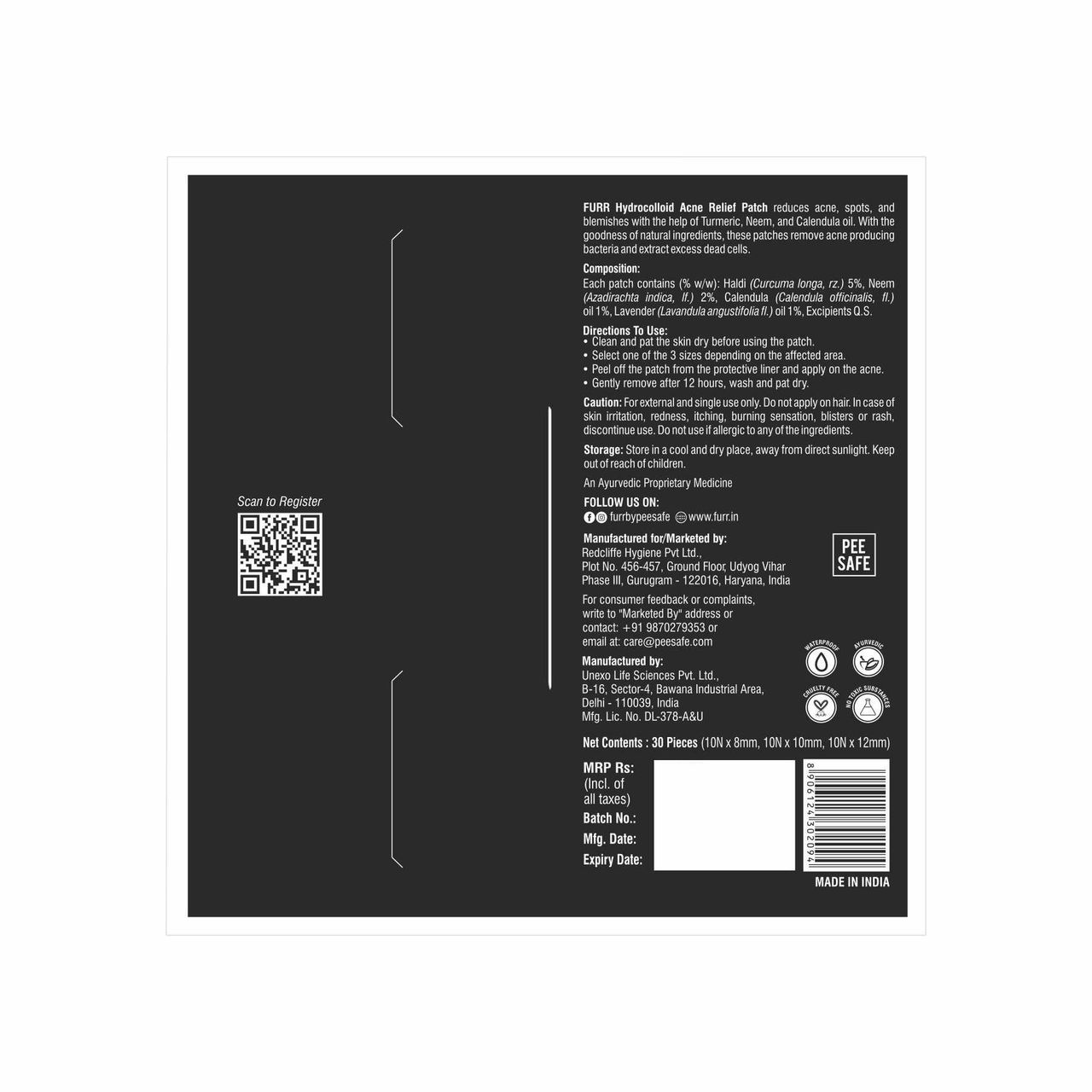Furr By Pee Safe Acne Relief Patch - Pack Of 30