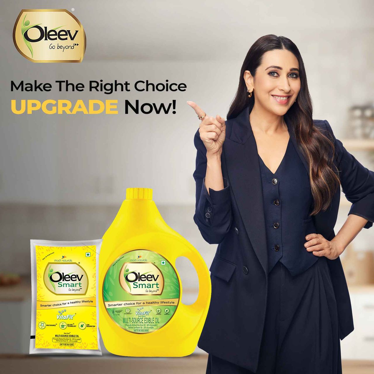 Oleev Smart Oil Fortified with VIT A, D, E and K | Pouch