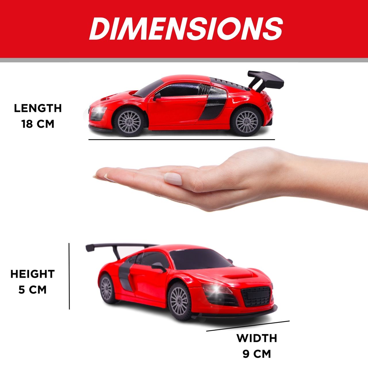 Race N Roll 1:24 Rechargeable Hi Speed Mini Remote Control Car - Aud Red
