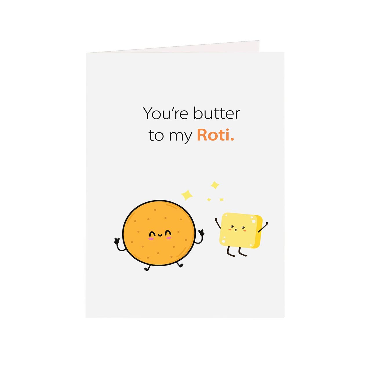 Itsy Bitsy Greeting Card & Envelope Butter To My Roti 4 X 6 Inch | Pack Of 2
