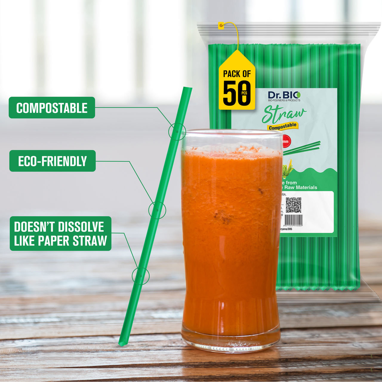 Dr. Bio Compostable Straw 6mm