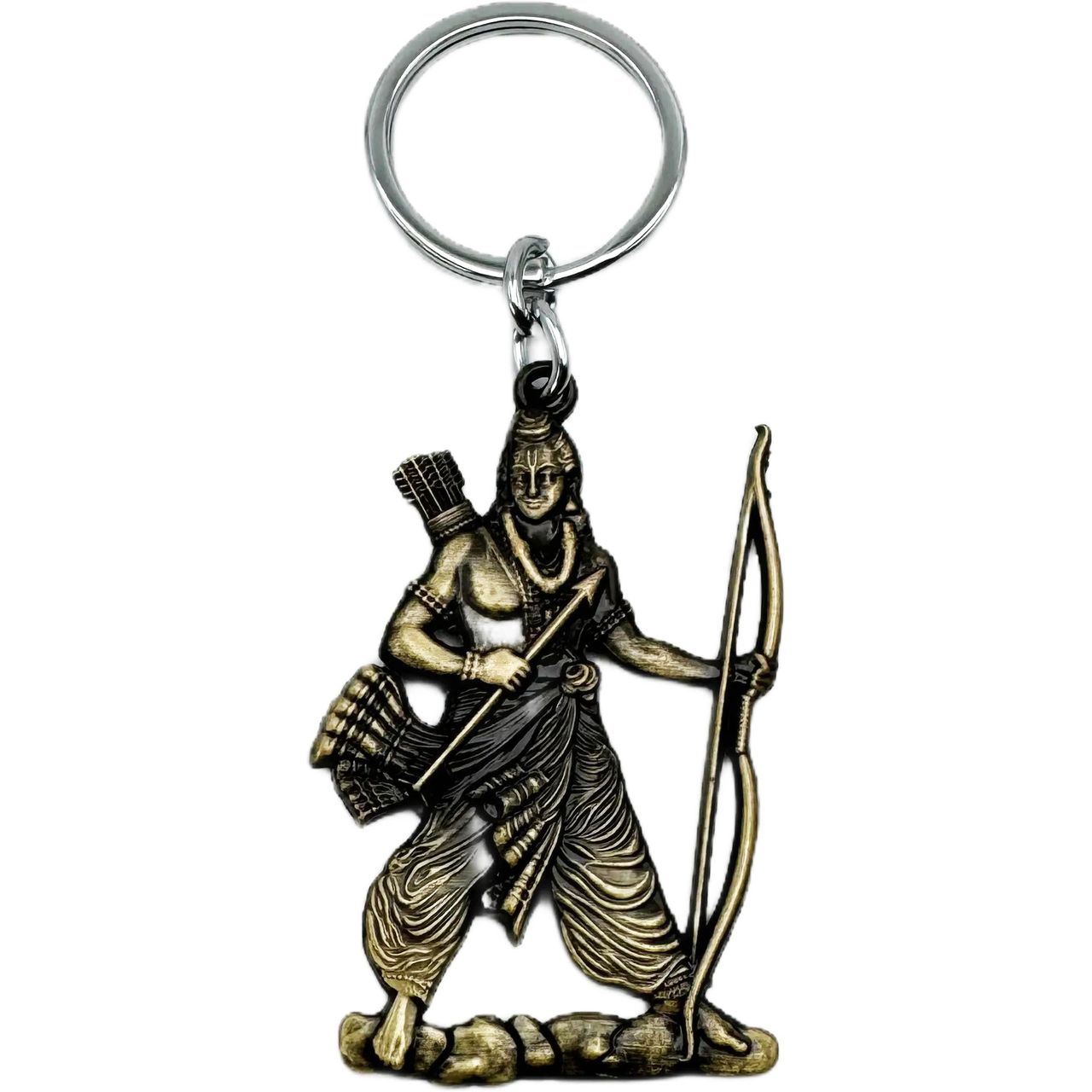 Samsidhi Pooja Jai Shree Ram Double Sided Metal Keychain|Assorted
