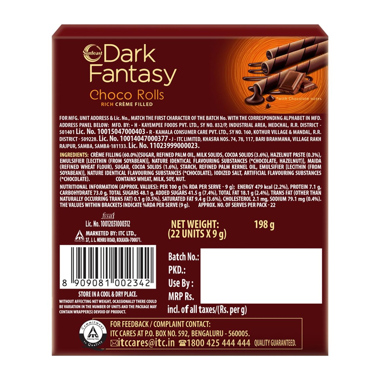 Sunfeast Dark Fantasy Choco Rolls | Crunchy Wafer Rolls Combo