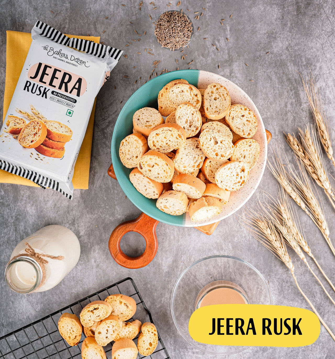 The Baker's Dozen 100% Wholewheat Jeera Rusk