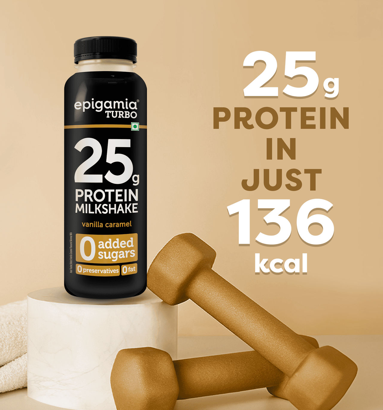 Epigamia Vanilla-Caramel Turbo 25 g Protein - Milkshake 250 ml Combo