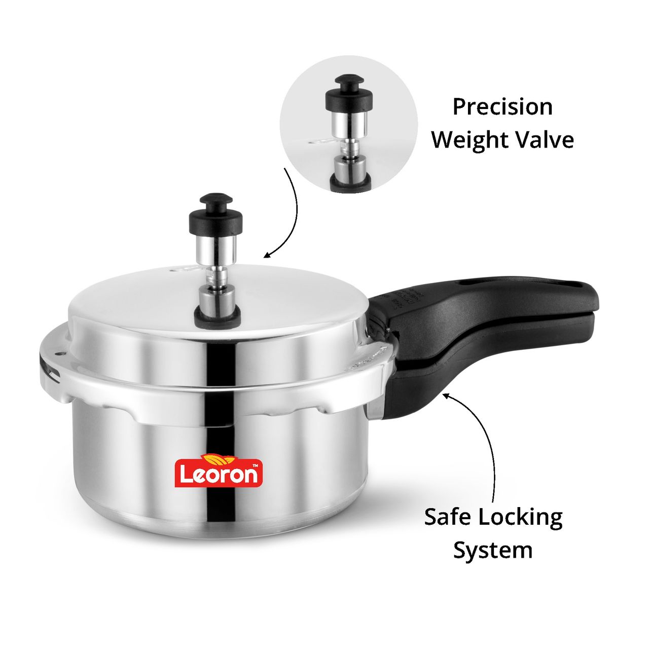Leoron 2 Litre Outer Lid Induction Bottom Aluminium Pressure Cooker