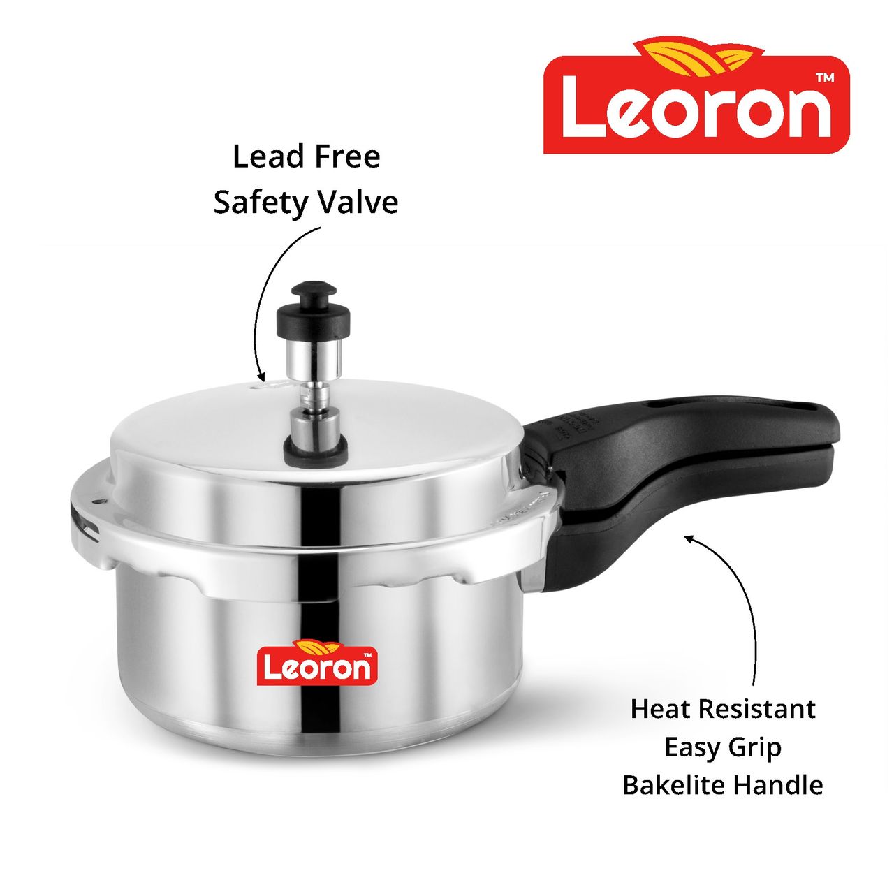 Leoron 2 Litre Outer Lid Induction Bottom Aluminium Pressure Cooker