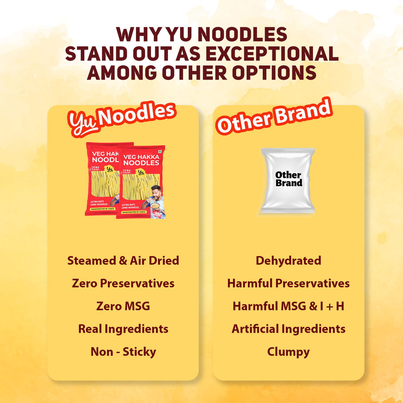 Yu Veg Hakka Noodles - Chowmein Style 150 g X 3 Combo