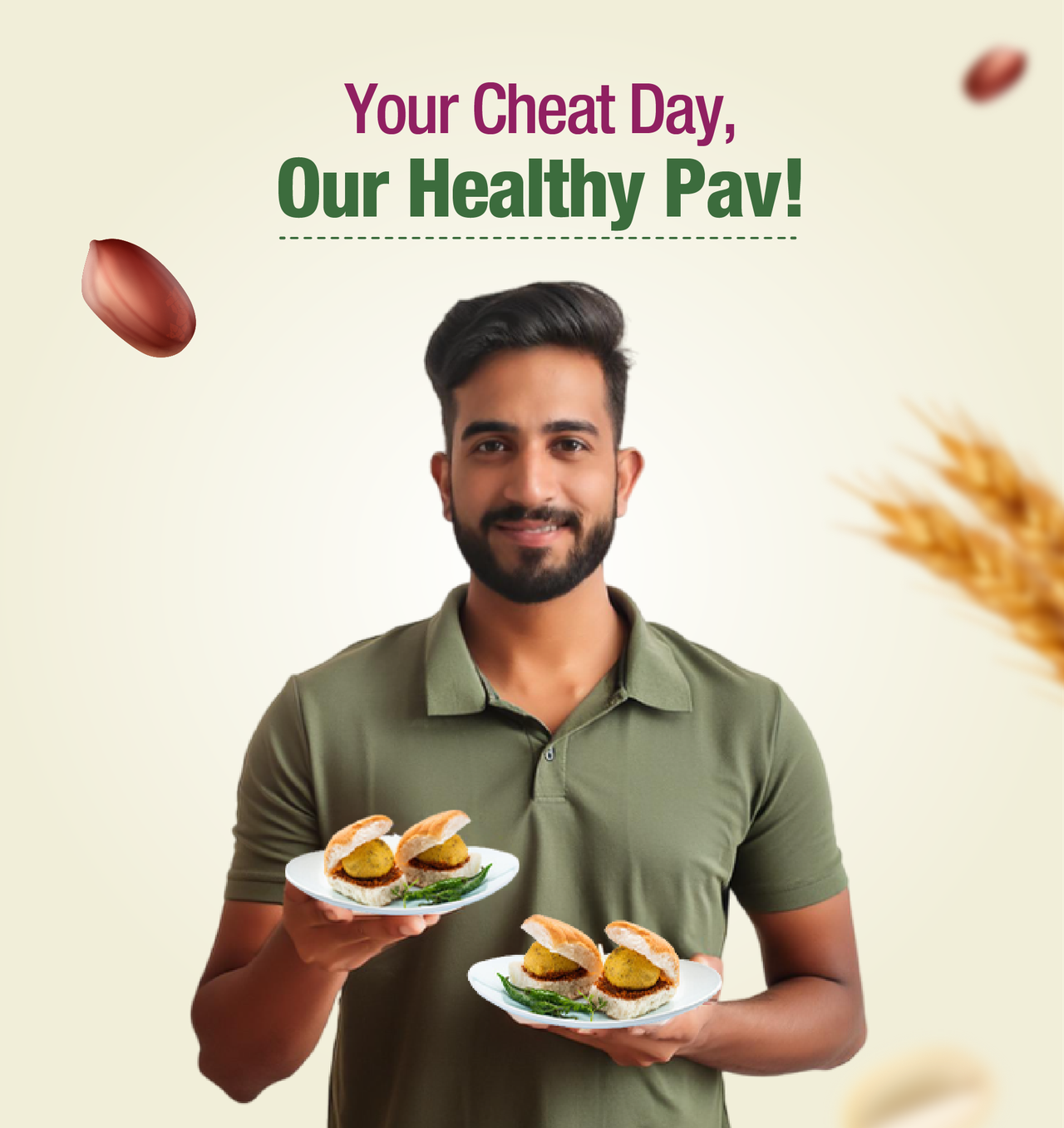 Protein Chef High Protein Pav Bun (Zero Maida, Multigrain) - Made with MP Sharbati Wheat