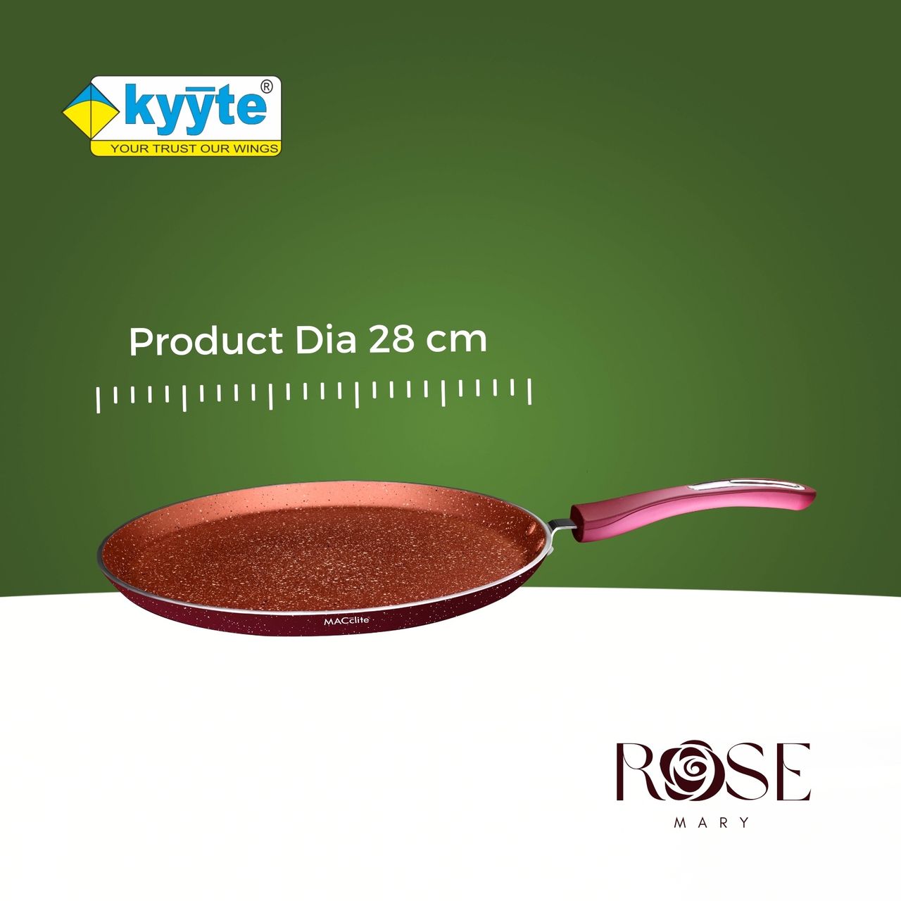 Kyyte Granite Vibromac Non Stick Ib Dosa Tawa 28 Cm