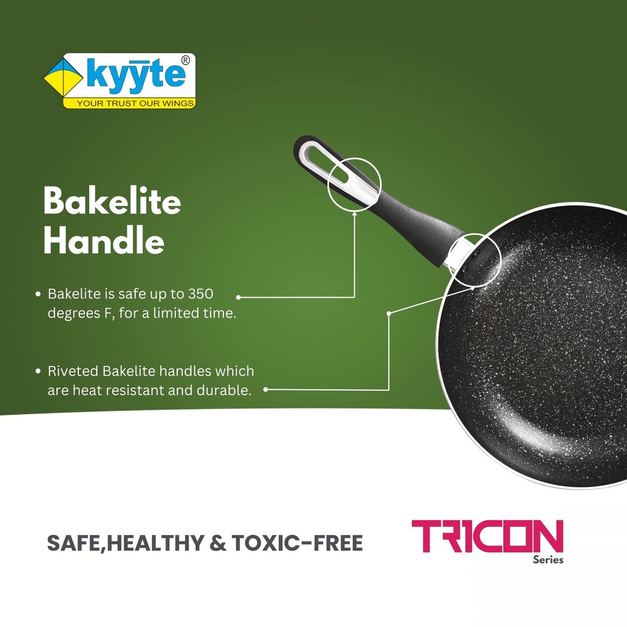 Kyyte Tricon Non Stick Ib Frying Pan 24 Cm