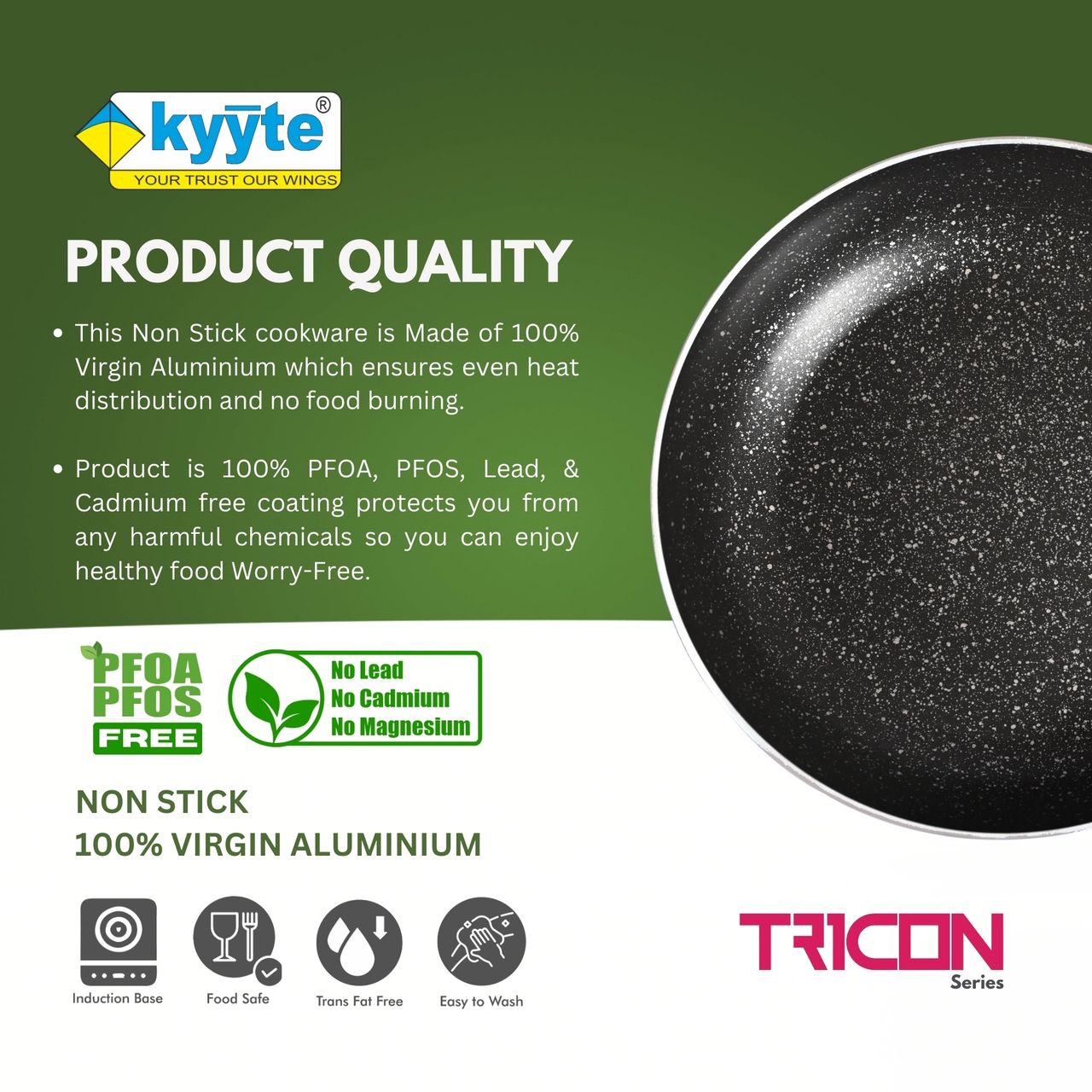 Kyyte Tricon Non Stick Ib Frying Pan 24 Cm