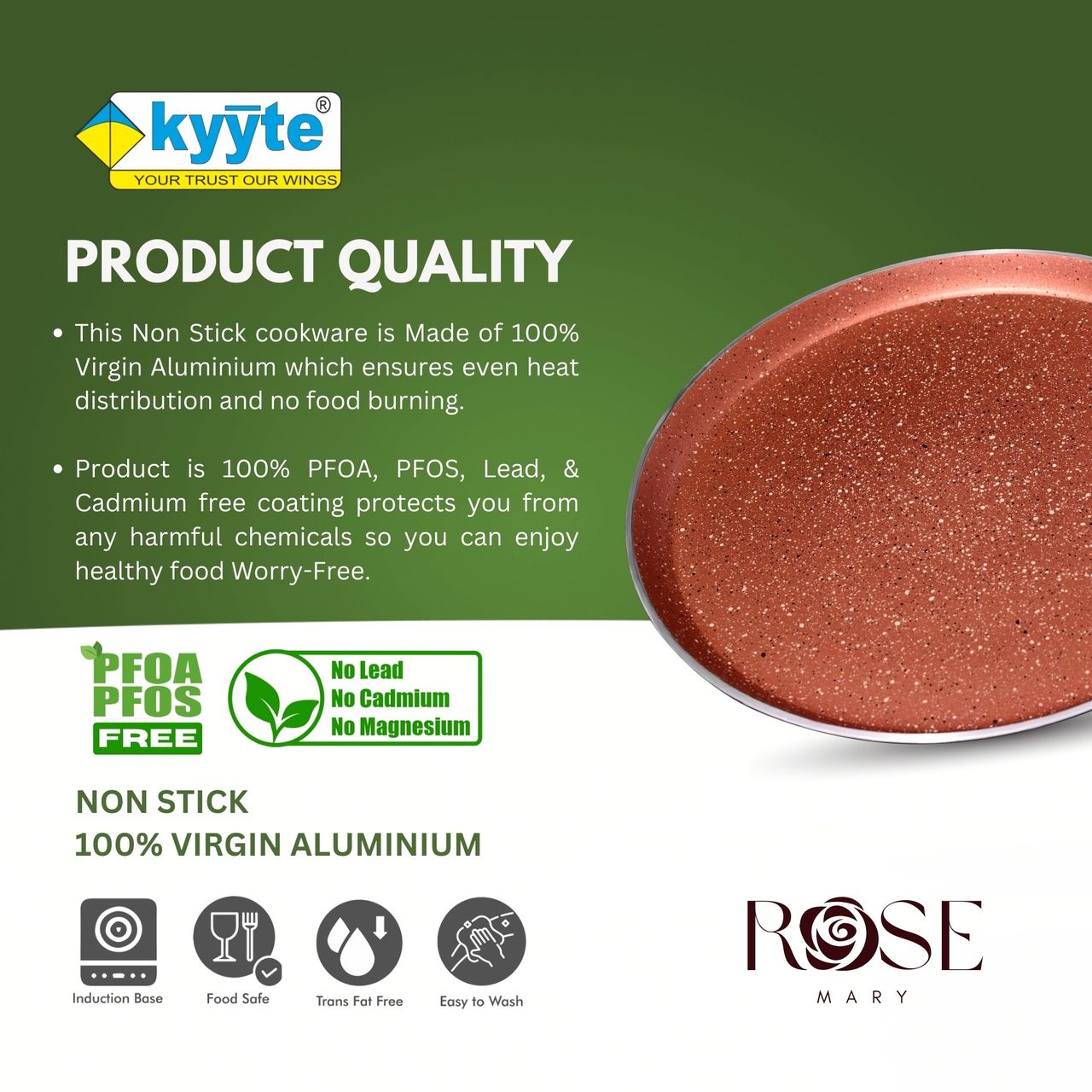 Kyyte Granite Vibromac Non Stick Ib Dosa Tawa 28 Cm