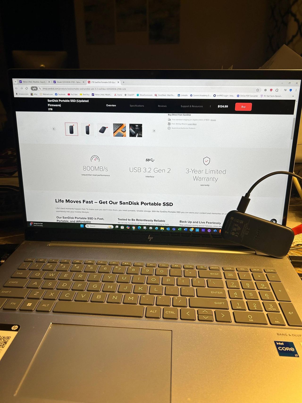 Sandisk Portable Ssd 2Tb- Up To 800Mb/S Read Speed