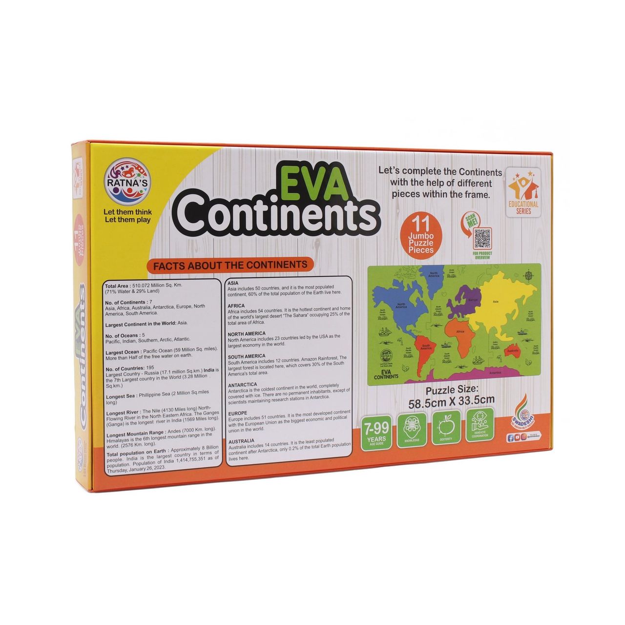 Ratna's Eva Continents Puzzle | Assorted