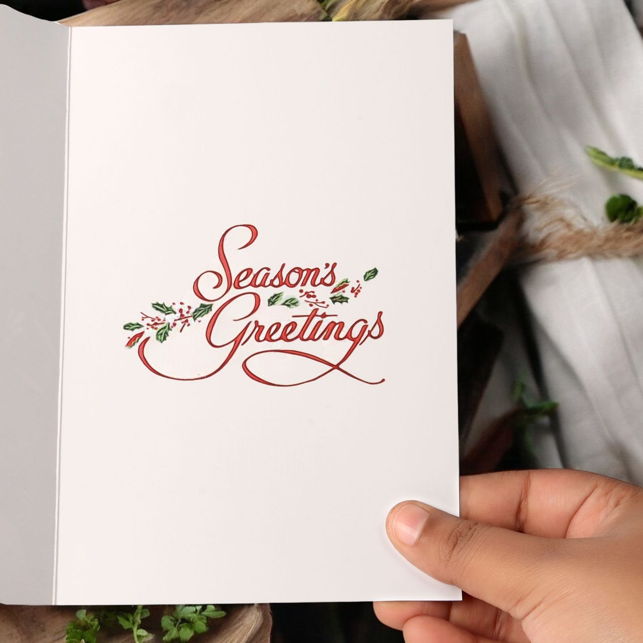 Quace Christmas Tree Seasons Greetings Card