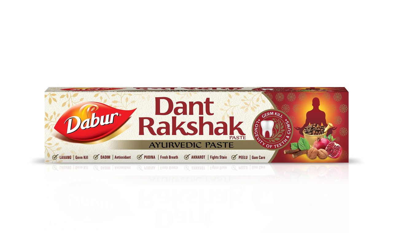 Dabur Dant Rakshak Toothpaste With Goodness Of 32 Ayurvedic Herbs For Your Teeth’S Long Life.