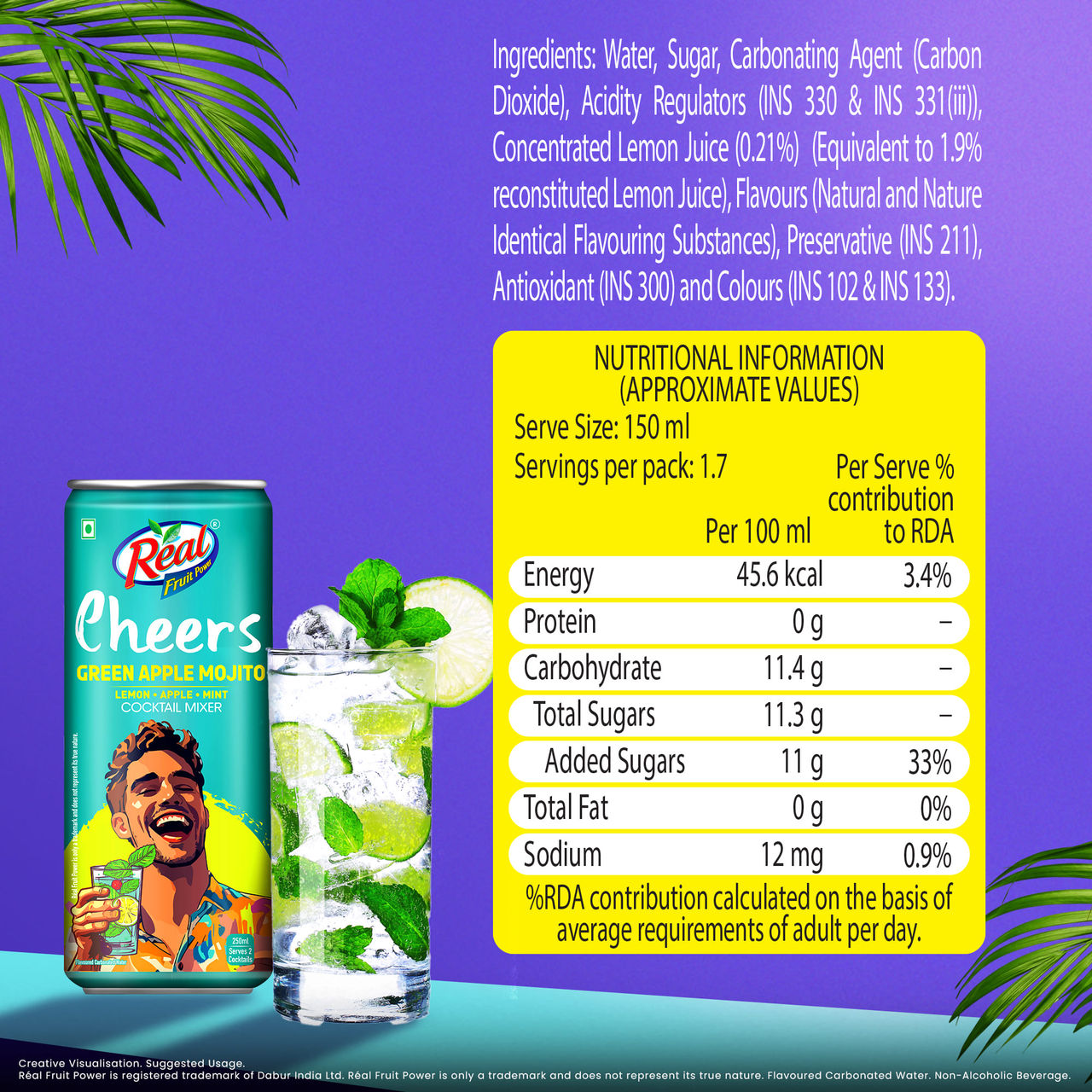 Real Cheers Green Apple Mojito - Cocktail Mixer
