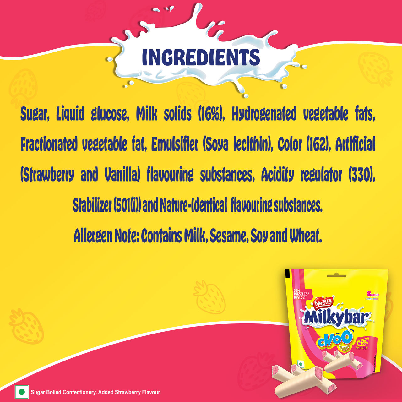 Nestle Milkybar Choo Strawberry Flavour Sharebag