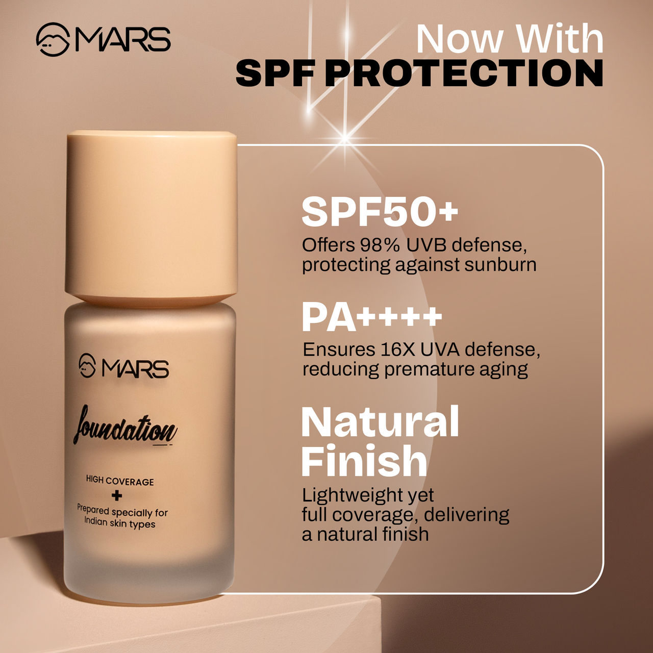 MARS Cosmetics High Coverage Liquid Foundation (Shade-03)