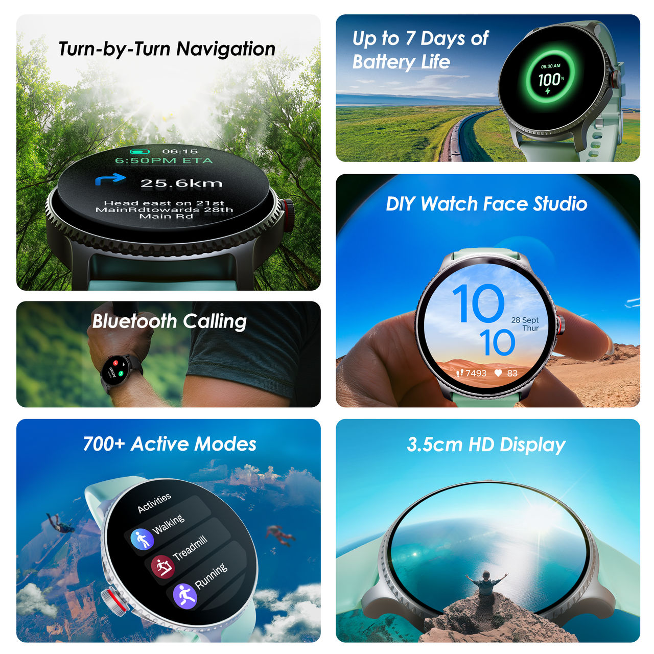 boAt Lunar Discovery Smartwatch | 1.34" Display | BT Calling - Mint Green