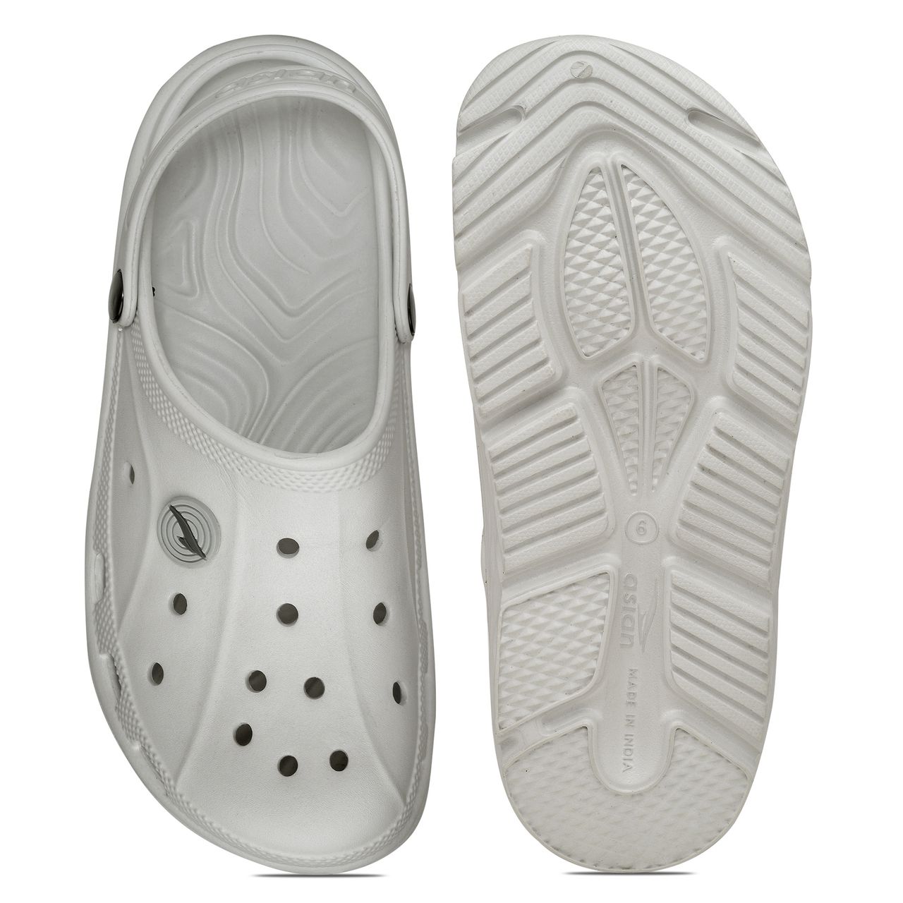 Asian Agc-14 Men Clogs Light Grey (Size-10)