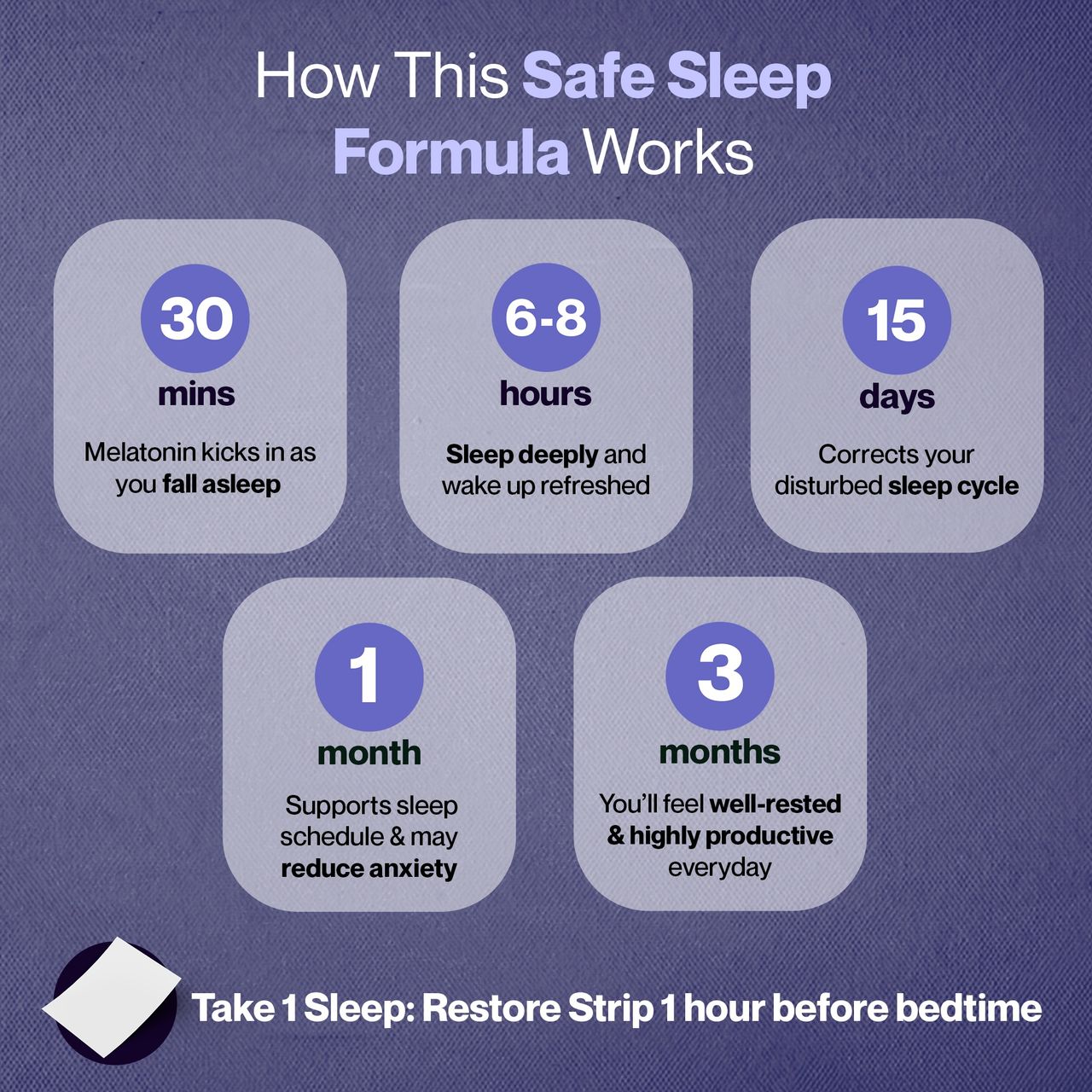 Setu Sleep Restore Melatonin Sleep Supplement Strips For Relaxation (Mint)