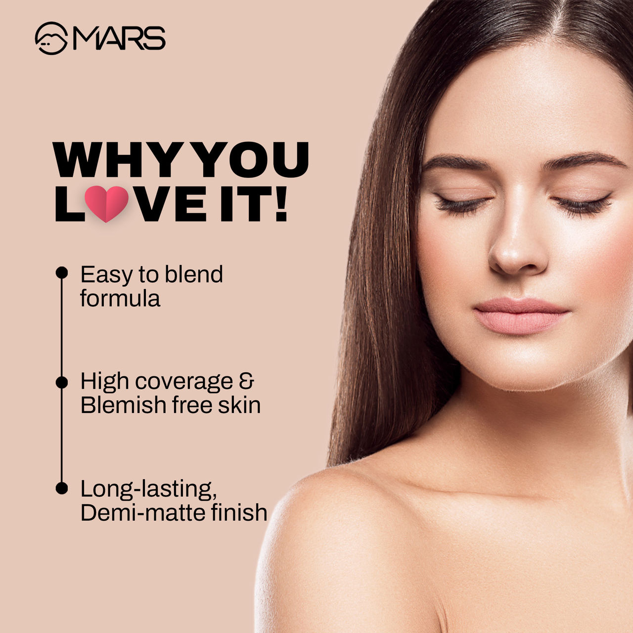 MARS Cosmetics High Coverage Liquid Foundation (Shade-06)