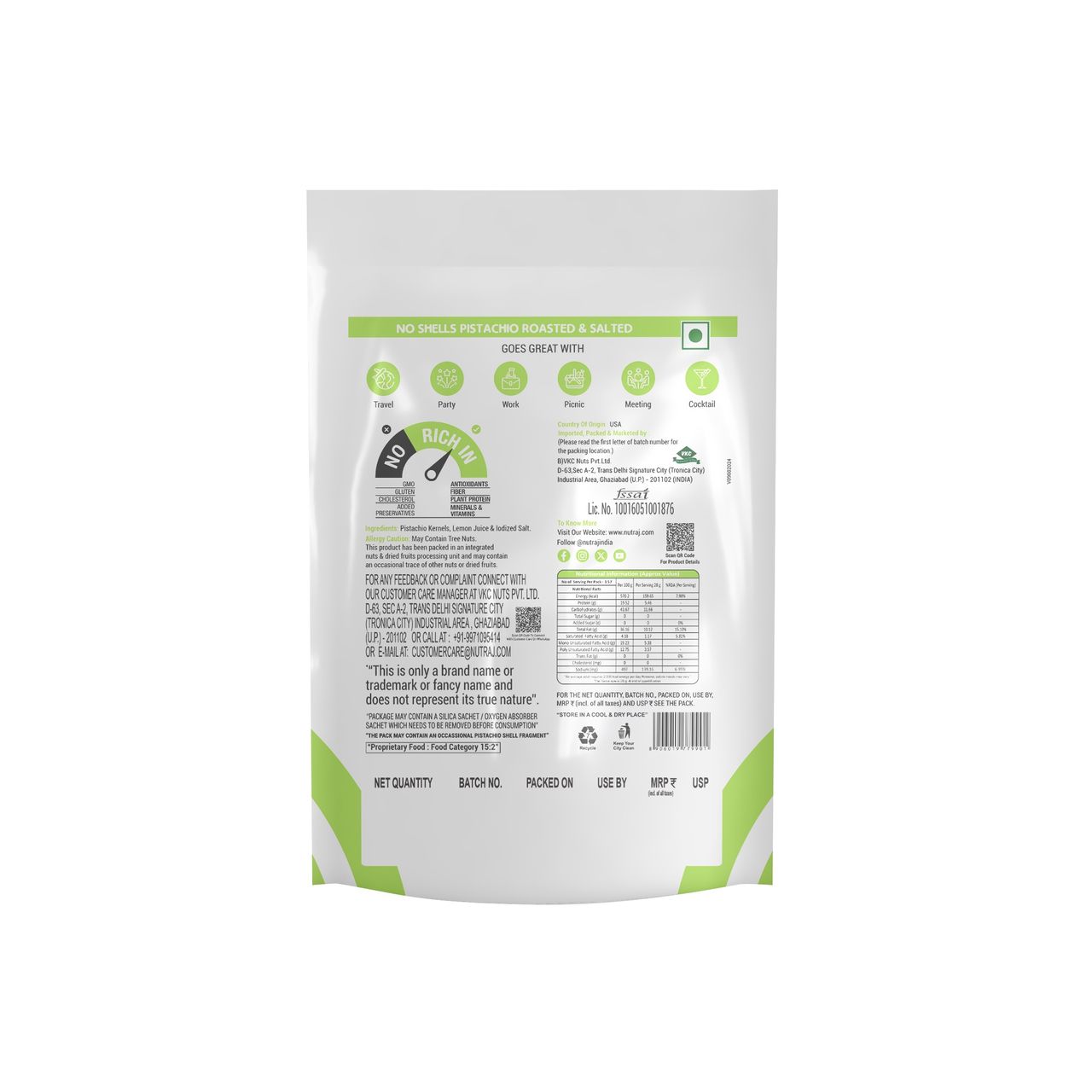 Nutraj Roasted & Salted Pistachio kernel