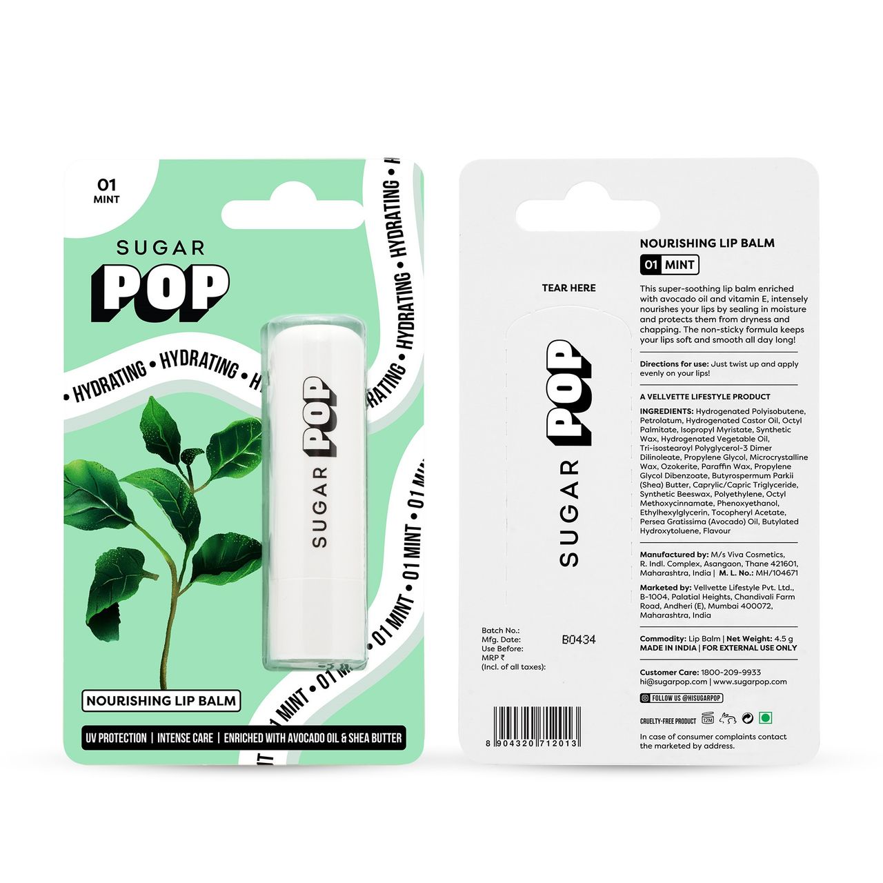 SUGAR POP Nourishing UV Protection Hydrating Lip Balm 01 Mint