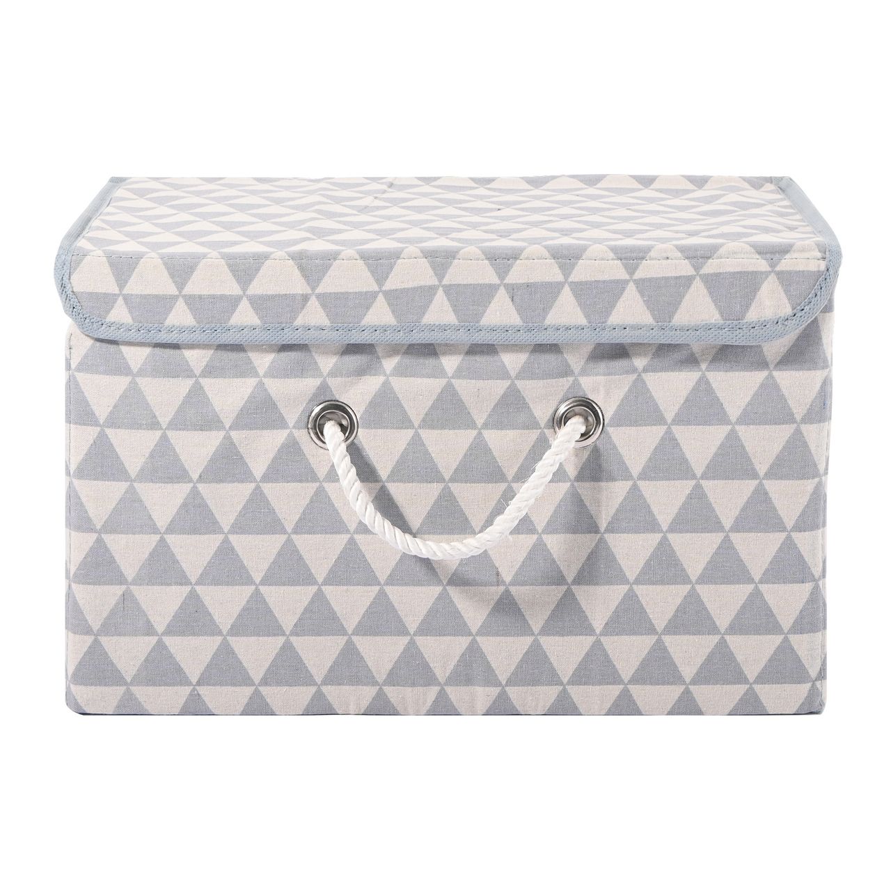 Kuber Industries Multipurpose Storage Box | Large Space-Saving Container for Clothes, Grey Triangle