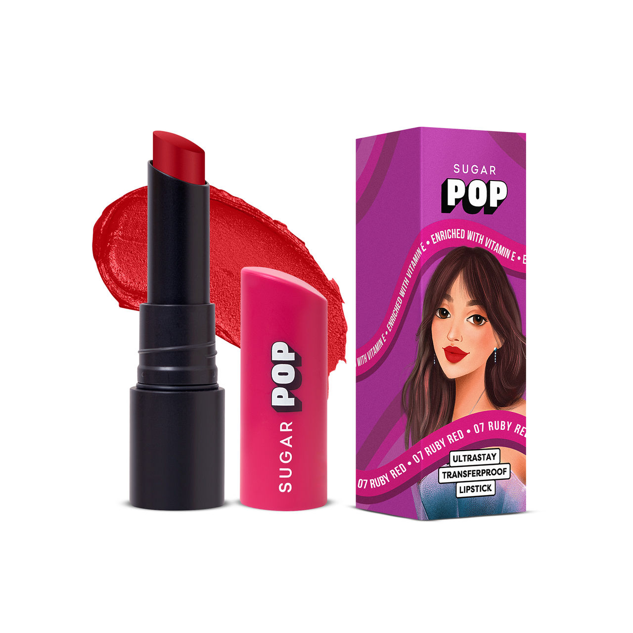 SUGAR POP Ultrastay Transferproof Lipstick 07 Ruby Red