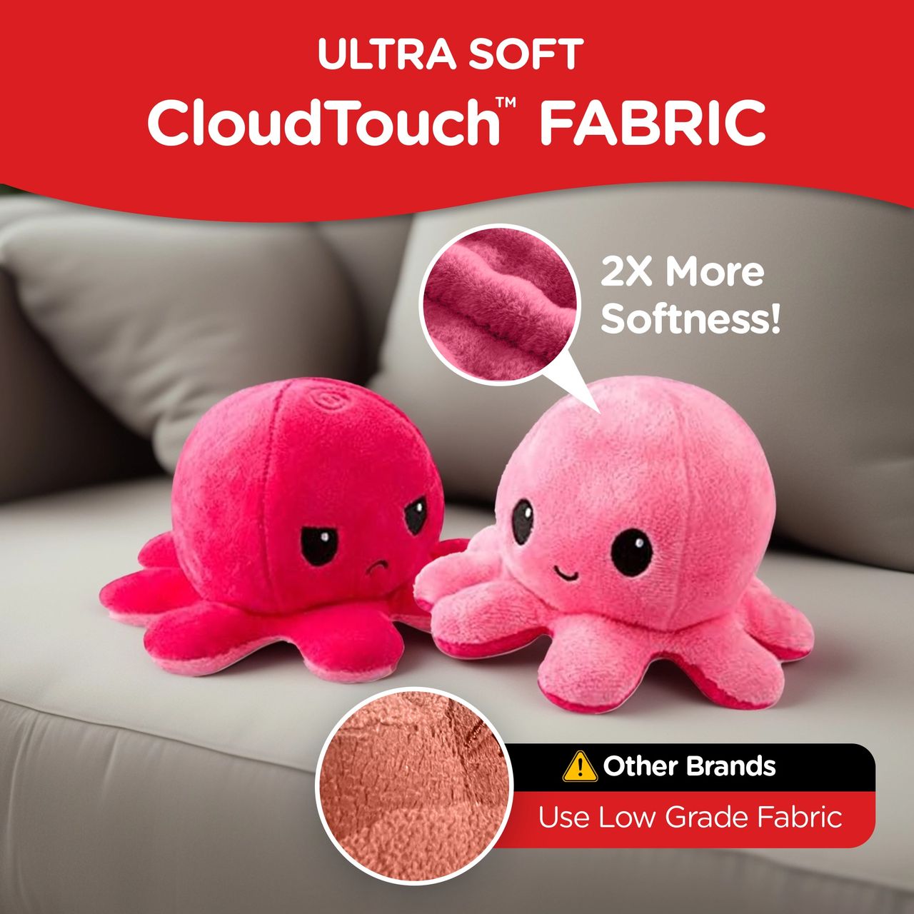 Michelle's Reversible Octopus Plush Soft Toy for Kids and Adult | Perfect For Gifting