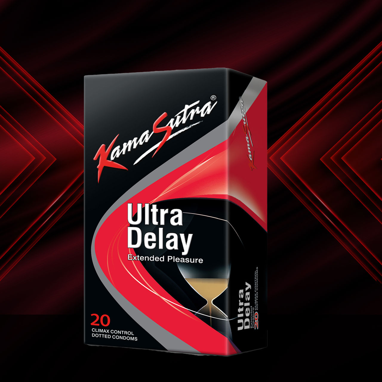 Kama Sutra Ultra Delay Condoms(20pc) & Kama Sutra Personal Lube Strawberry(50ml) Combo
