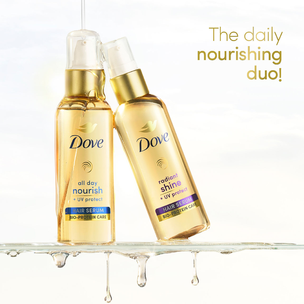 Dove Radiant Shine + Uv Protect Hair Serum For Dry & Frizzy Hair