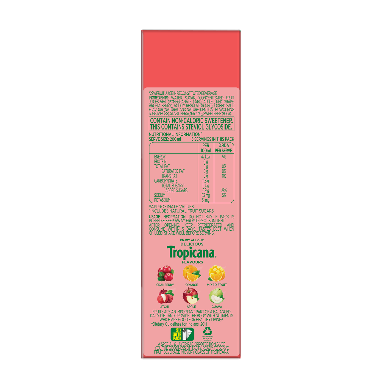 Tropicana Pomegranate Delight Fruit Juice Tetrapack 1 l Combo