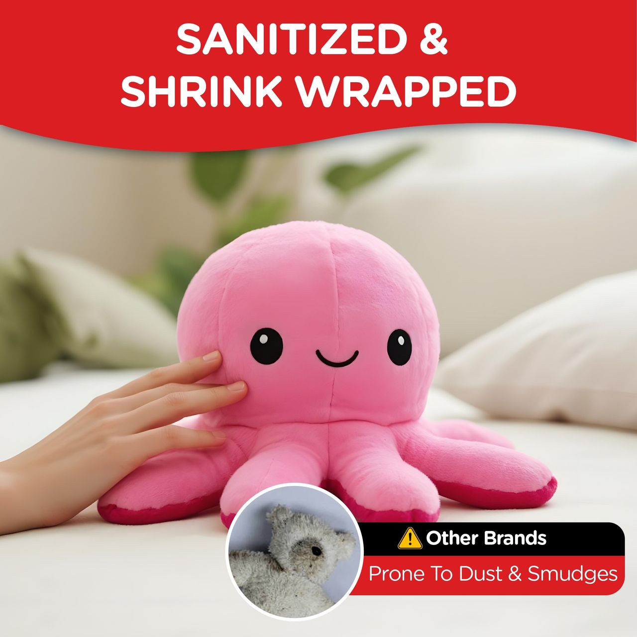 Michelle's Reversible Octopus Plush Soft Toy for Kids and Adult | Perfect For Gifting