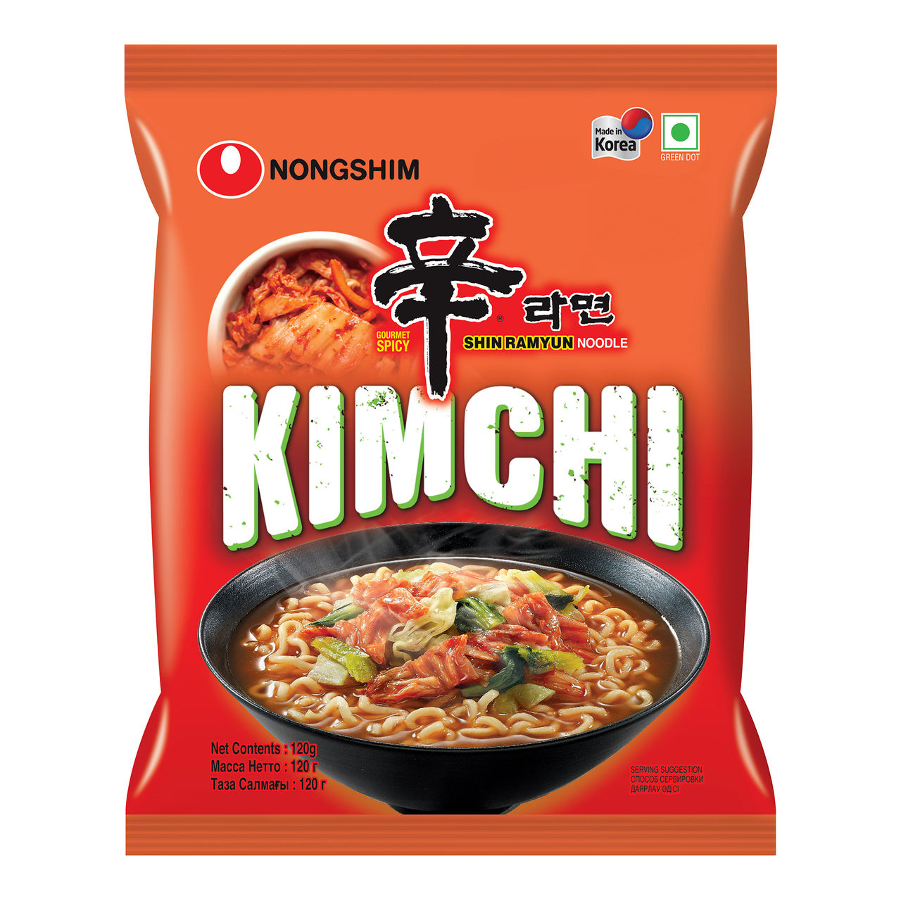 Korean Nongshim Kimchi Ramyun Noodle Soup Veg 120 g Combo