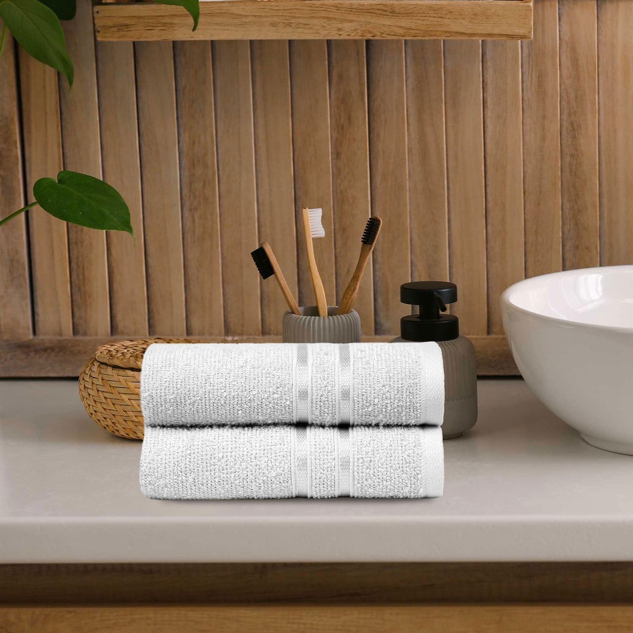 Mytrident Cotton Hand Towel | 400 GSM | Gym Towel Set - Ice Grey