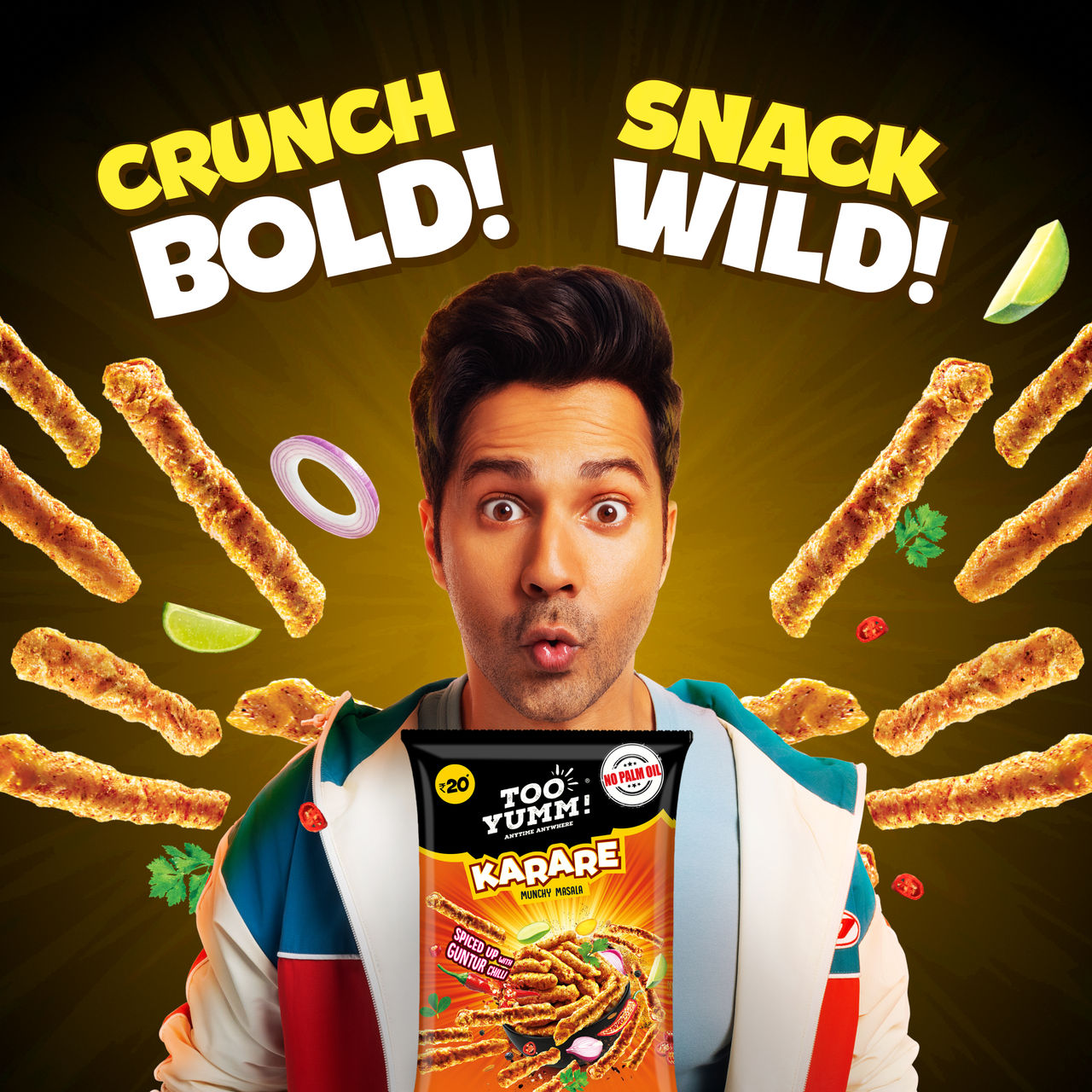 Too Yumm! Karare Baked Munchy Masala Crisps(70gms) & Thums Up Soft Drink(750ml) Combo