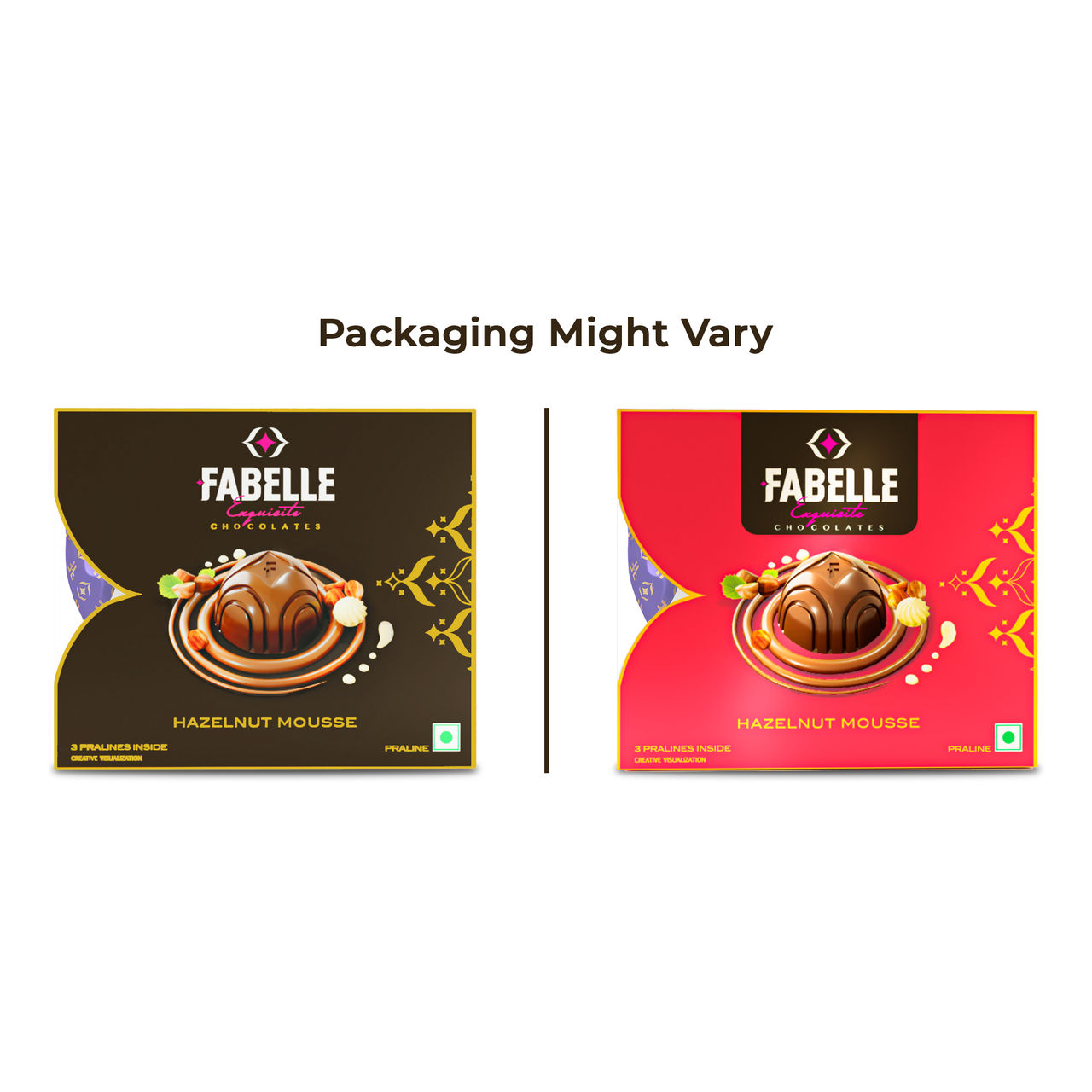 Fabelle Hazelnut Handcrafted Chocolate Truffles Inspired by Classic Desserts, Assorted Luxury Chocolates Gift Pack 34.5 g Combo