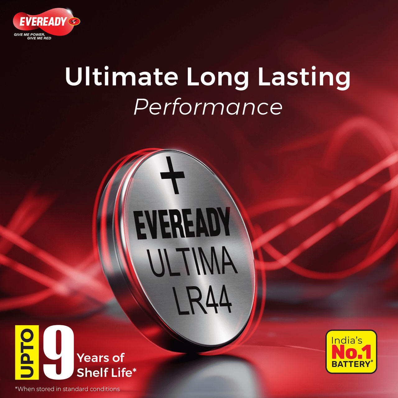 Eveready Ultima LR44 Alkaline Coin Battery, 1.5V