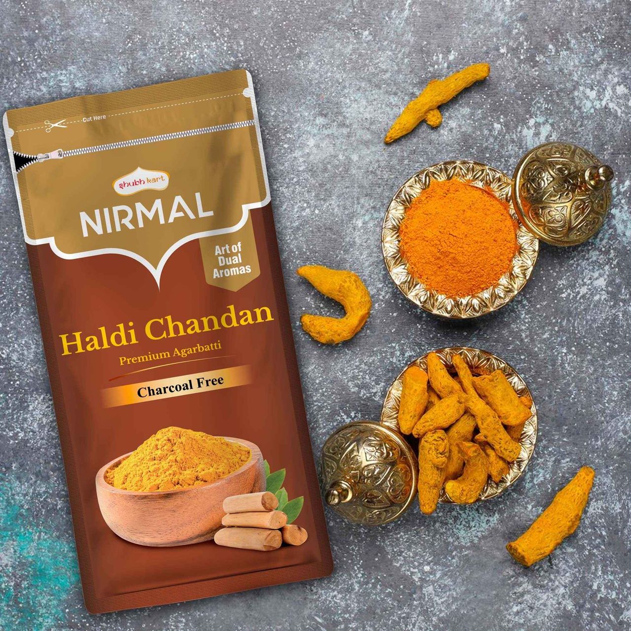Shubhkart Nirmal Haldi Chandan Premium Agarbatti Zipper 1 pc Combo