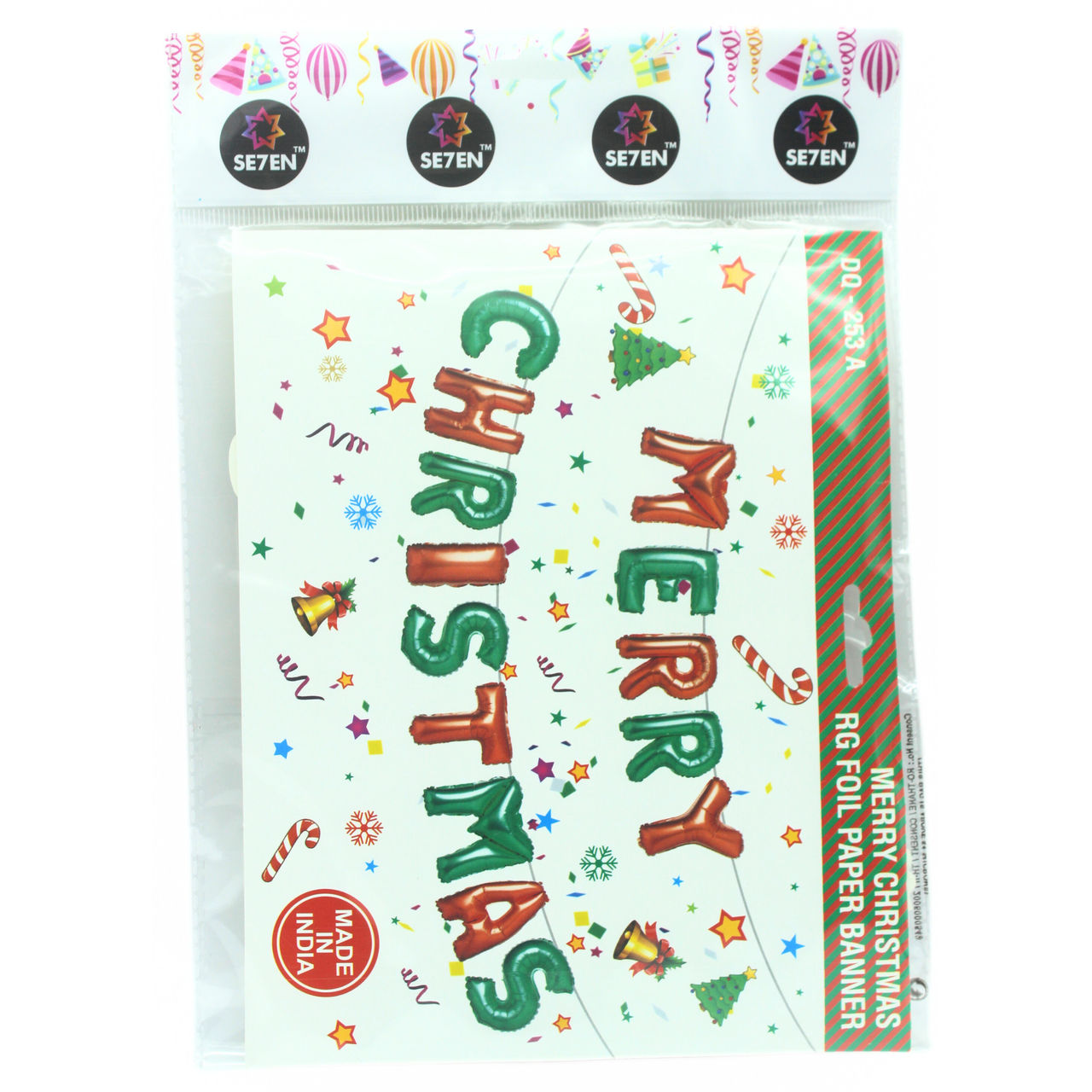 Merry Christmas Paper Banner- Red & Green Assorted