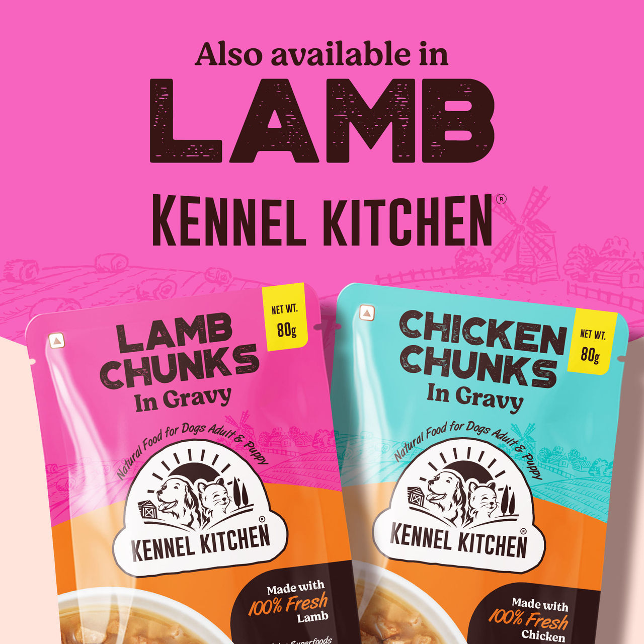 Kennel Kitchen Chicken Chunks in Gravy 80 g Combo