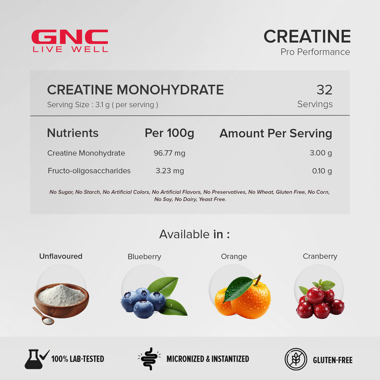 GNC Pure Micronized Creatine Monohydrate With Free Shaker