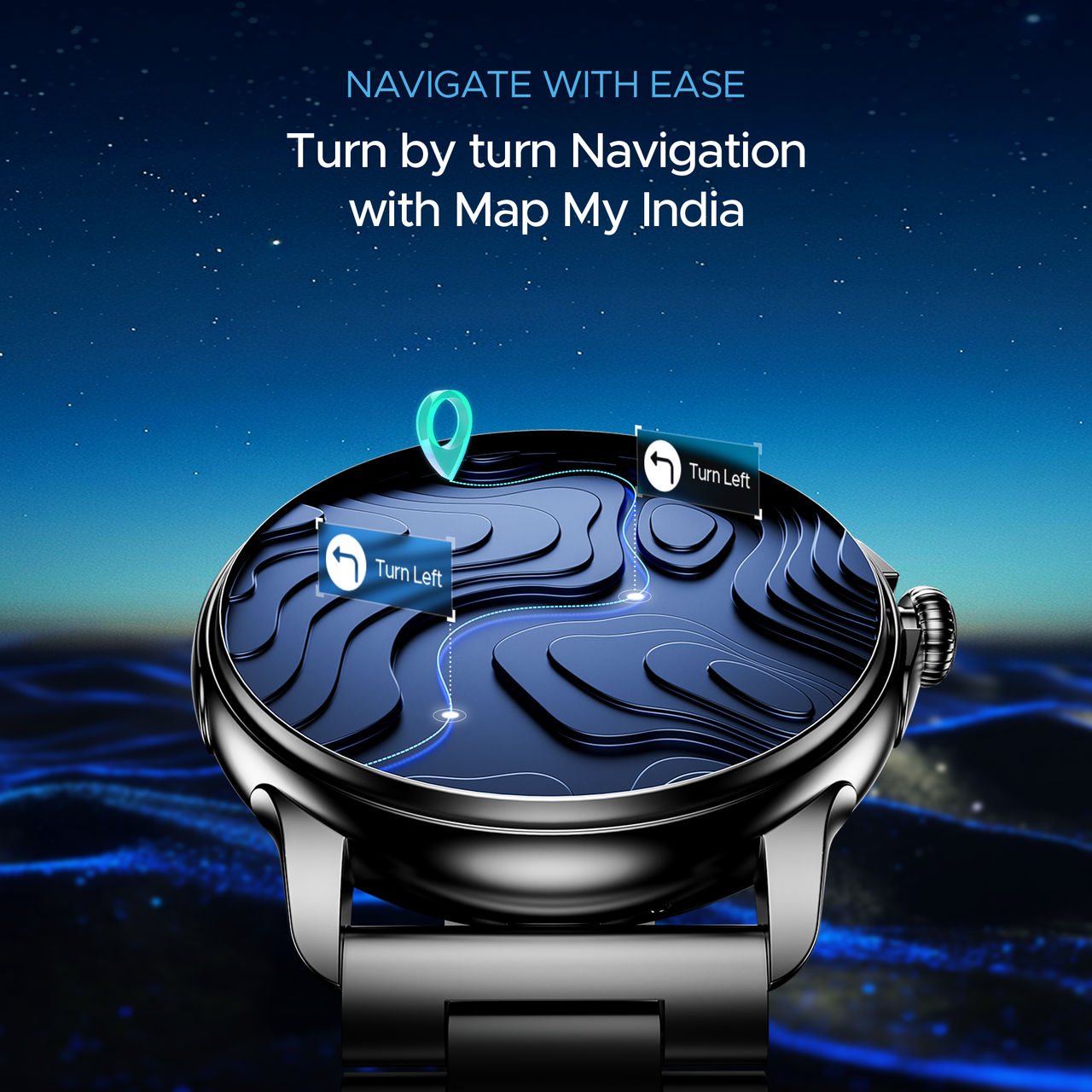 boAt Lunar Oasis Smartwatch | 1.43" AMOLED Display | BT Calling - Steel Black