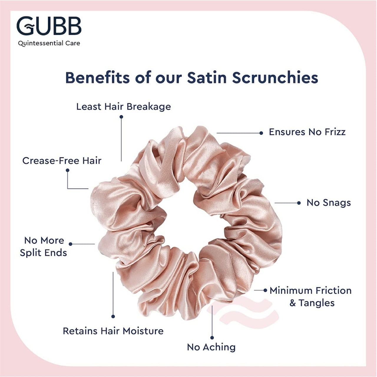 GUBB Satin Scrunchie | Golden Beige