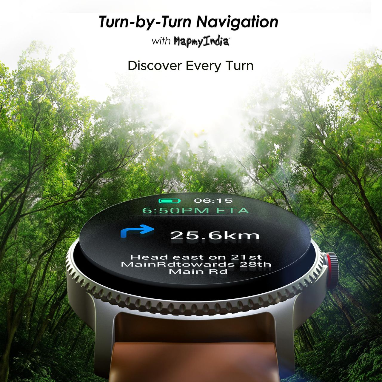 boAt Lunar Discovery Smartwatch | 1.34" Display | BT Calling - Brown