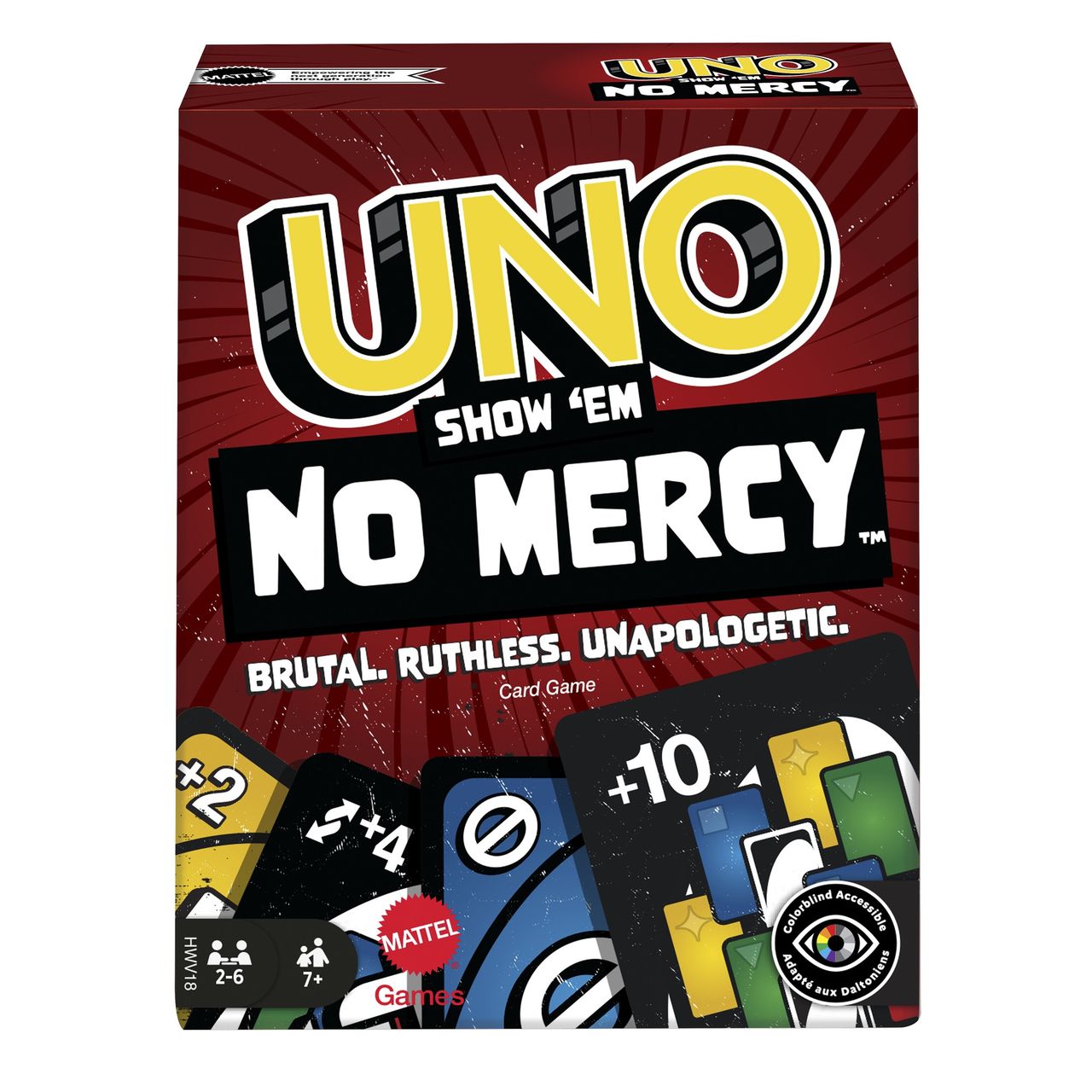 Mattel Games Uno Show'em No Mercy Card Game | For Kids-Adults and Family